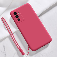 Funda Silicona Ultrafina Goma 360 Grados Carcasa para Vivo V23e Rojo