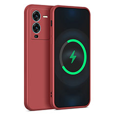 Funda Silicona Ultrafina Goma 360 Grados Carcasa para Vivo V25 Pro 5G Rojo