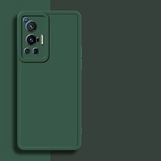 Funda Silicona Ultrafina Goma 360 Grados Carcasa para Vivo X70 Pro 5G Verde Noche