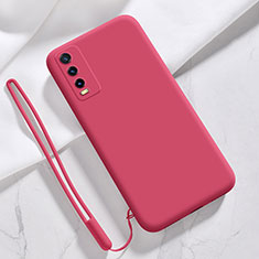 Funda Silicona Ultrafina Goma 360 Grados Carcasa para Vivo Y11s Rojo Rosa