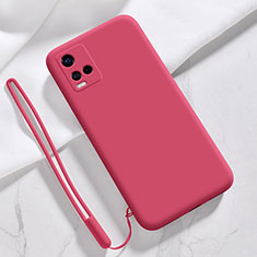 Funda Silicona Ultrafina Goma 360 Grados Carcasa para Vivo Y21e Rojo