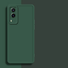 Funda Silicona Ultrafina Goma 360 Grados Carcasa para Vivo Y71t 5G Verde Noche