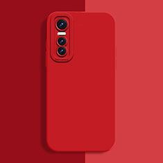 Funda Silicona Ultrafina Goma 360 Grados Carcasa para Vivo Y73s 5G Rojo