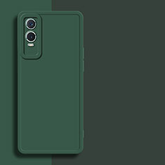 Funda Silicona Ultrafina Goma 360 Grados Carcasa para Vivo Y74s 5G Verde Noche