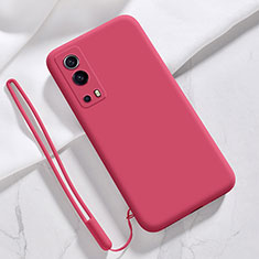 Funda Silicona Ultrafina Goma 360 Grados Carcasa para Vivo Y75s 5G Rojo