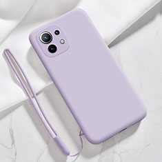 Funda Silicona Ultrafina Goma 360 Grados Carcasa para Xiaomi Mi 11 Lite 5G NE Purpura Claro