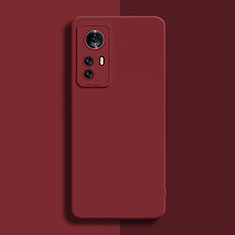 Funda Silicona Ultrafina Goma 360 Grados Carcasa para Xiaomi Mi 12S Pro 5G Rojo Rosa