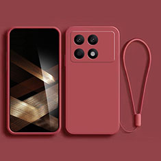 Funda Silicona Ultrafina Goma 360 Grados Carcasa para Xiaomi Redmi K70 5G Rojo