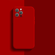 Funda Silicona Ultrafina Goma 360 Grados Carcasa S01 para Apple iPhone 15 Pro Rojo Rosa