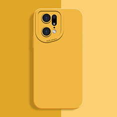 Funda Silicona Ultrafina Goma 360 Grados Carcasa S01 para Oppo Find X5 Pro 5G Amarillo