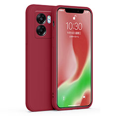 Funda Silicona Ultrafina Goma 360 Grados Carcasa S01 para Oppo K10 5G India Rojo Rosa