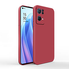 Funda Silicona Ultrafina Goma 360 Grados Carcasa S01 para Oppo Reno7 Pro 5G Rojo