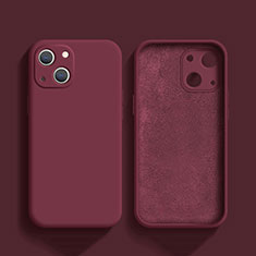 Funda Silicona Ultrafina Goma 360 Grados Carcasa S02 para Apple iPhone 13 Mini Rojo Rosa