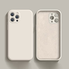 Funda Silicona Ultrafina Goma 360 Grados Carcasa S02 para Apple iPhone 13 Pro Max Blanco