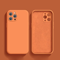 Funda Silicona Ultrafina Goma 360 Grados Carcasa S02 para Apple iPhone 13 Pro Max Naranja