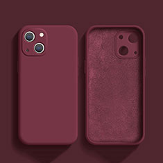 Funda Silicona Ultrafina Goma 360 Grados Carcasa S02 para Apple iPhone 15 Rojo Rosa