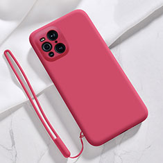 Funda Silicona Ultrafina Goma 360 Grados Carcasa S02 para Oppo Find X3 5G Rojo