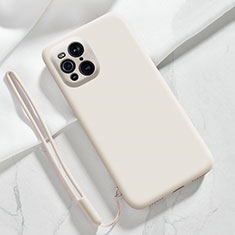 Funda Silicona Ultrafina Goma 360 Grados Carcasa S02 para Oppo Find X3 Pro 5G Blanco