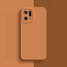 Funda Silicona Ultrafina Goma 360 Grados Carcasa S02 para Oppo Find X5 Pro 5G Naranja