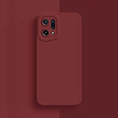 Funda Silicona Ultrafina Goma 360 Grados Carcasa S02 para Oppo Find X5 Pro 5G Rojo