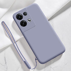 Funda Silicona Ultrafina Goma 360 Grados Carcasa S02 para Oppo Reno8 5G Gris Lavanda