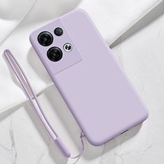 Funda Silicona Ultrafina Goma 360 Grados Carcasa S02 para Oppo Reno8 5G Purpura Claro