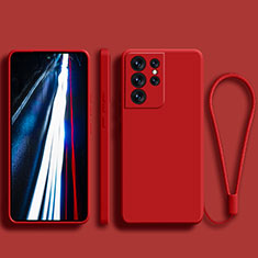 Funda Silicona Ultrafina Goma 360 Grados Carcasa S02 para Samsung Galaxy S22 Ultra 5G Rojo
