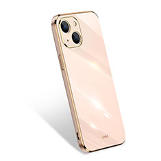 Funda Silicona Ultrafina Goma 360 Grados Carcasa S03 para Apple iPhone 15 Oro