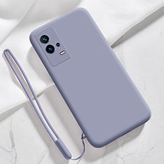 Funda Silicona Ultrafina Goma 360 Grados Carcasa S03 para Vivo iQOO 8 5G Gris Lavanda