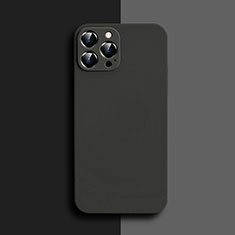 Funda Silicona Ultrafina Goma 360 Grados Carcasa S04 para Apple iPhone 13 Pro Max Negro