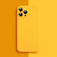 Funda Silicona Ultrafina Goma 360 Grados Carcasa S04 para Apple iPhone 14 Pro Max Amarillo