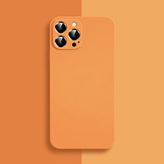 Funda Silicona Ultrafina Goma 360 Grados Carcasa S04 para Apple iPhone 14 Pro Naranja