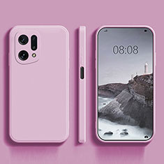 Funda Silicona Ultrafina Goma 360 Grados Carcasa S04 para Oppo Find X5 5G Purpura Claro