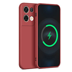 Funda Silicona Ultrafina Goma 360 Grados Carcasa S04 para Oppo Reno8 Pro 5G Rojo