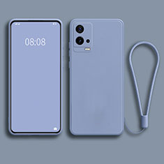 Funda Silicona Ultrafina Goma 360 Grados Carcasa S04 para Vivo iQOO 8 Pro 5G Gris Lavanda