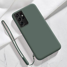 Funda Silicona Ultrafina Goma 360 Grados Carcasa S05 para Samsung Galaxy S21 Ultra 5G Verde Noche