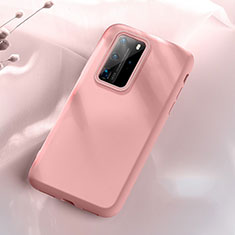 Funda Silicona Ultrafina Goma 360 Grados Carcasa S07 para Huawei P40 Pro Rosa