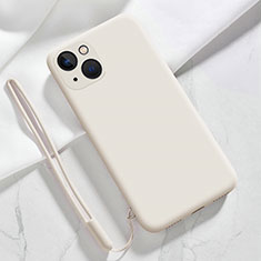 Funda Silicona Ultrafina Goma 360 Grados Carcasa S08 para Apple iPhone 13 Blanco