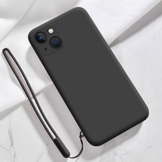 Funda Silicona Ultrafina Goma 360 Grados Carcasa S08 para Apple iPhone 13 Mini Negro