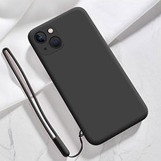 Funda Silicona Ultrafina Goma 360 Grados Carcasa S08 para Apple iPhone 13 Negro