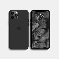 Funda Silicona Ultrafina Goma 360 Grados Carcasa S08 para Apple iPhone 13 Pro Max Negro