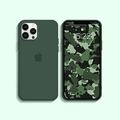 Funda Silicona Ultrafina Goma 360 Grados Carcasa S08 para Apple iPhone 13 Pro Max Verde