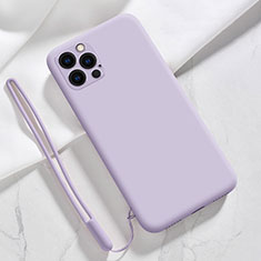 Funda Silicona Ultrafina Goma 360 Grados Carcasa S09 para Apple iPhone 13 Pro Purpura Claro