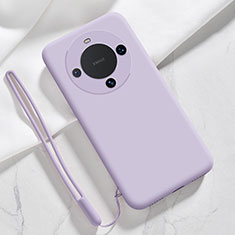 Funda Silicona Ultrafina Goma 360 Grados Carcasa YK1 para Huawei Mate 60 Pro+ Plus Purpura Claro