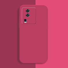 Funda Silicona Ultrafina Goma 360 Grados Carcasa YK1 para Vivo iQOO Neo7 SE Rosa Roja