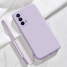 Funda Silicona Ultrafina Goma 360 Grados Carcasa YK1 para Vivo iQOO Z5 5G Purpura Claro