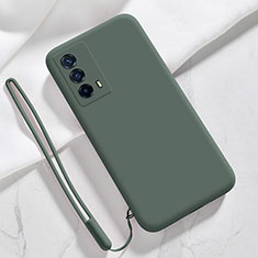 Funda Silicona Ultrafina Goma 360 Grados Carcasa YK1 para Vivo iQOO Z5 5G Verde Noche