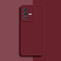 Funda Silicona Ultrafina Goma 360 Grados Carcasa YK1 para Vivo V23 5G Rojo