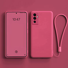 Funda Silicona Ultrafina Goma 360 Grados Carcasa YK1 para Vivo V23e 5G Rosa Roja