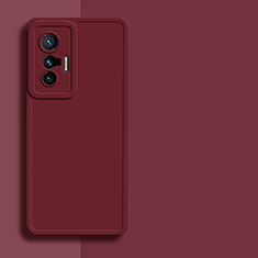 Funda Silicona Ultrafina Goma 360 Grados Carcasa YK1 para Vivo X70 5G Rojo